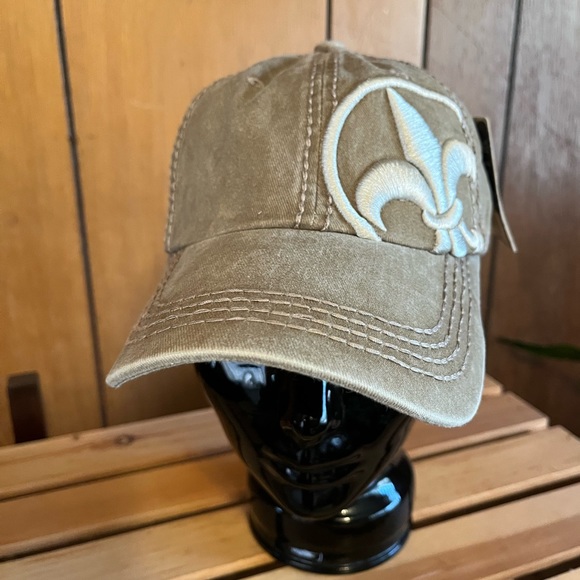 Matte Tan Khaki Fleur de Lis Cap - Picture 8 of 13